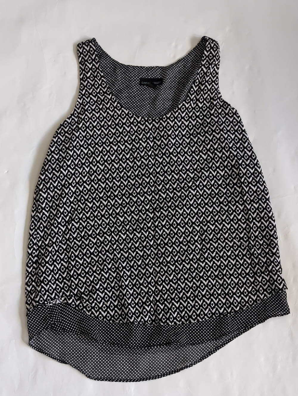 Cynthia Rowley Black & White Geometric Tank Top - XS